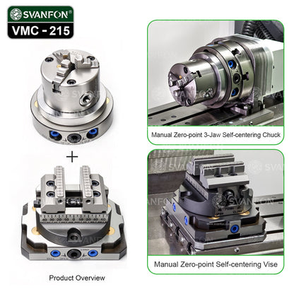 CNC Zero Point Workholding Vise & Chuck Set | 3-Axis & 4-Axis Quick Change Base