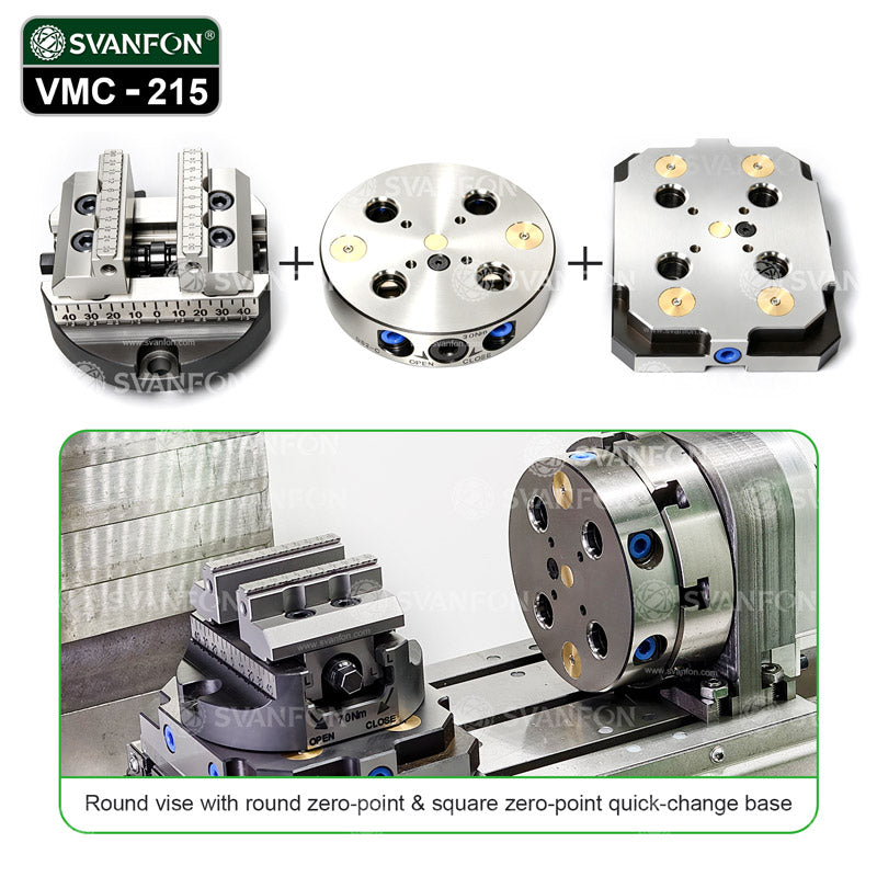 CNC Zero Point Workholding Vise & Chuck Set | 3-Axis & 4-Axis Quick Change Base