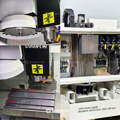 VMC215 Small 3-Axis/4-Axis Benchtop CNC Vertical Machining Center | Desktop CNC Mill & Engraving Machine | Mini Precision Equipment