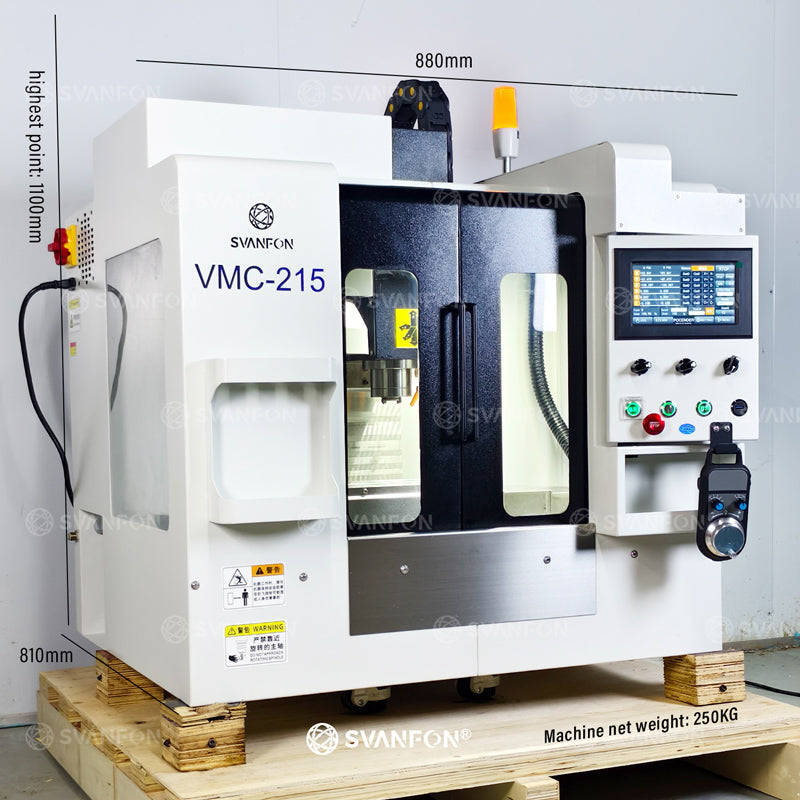 VMC215 Small 3-Axis/4-Axis Benchtop CNC Vertical Machining Center | Desktop CNC Mill & Engraving Machine | Mini Precision Equipment