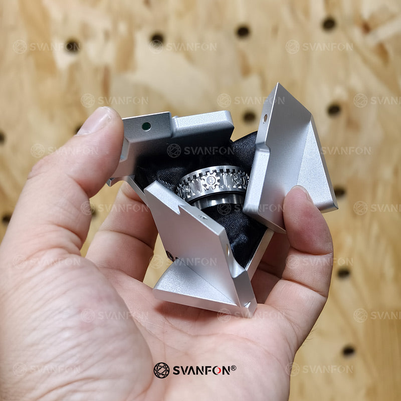 Aluminum Rotating Kinetic Ring Box & Titanium Gear Mechanical Ring